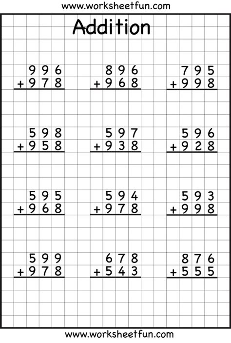 three digit addition with carry